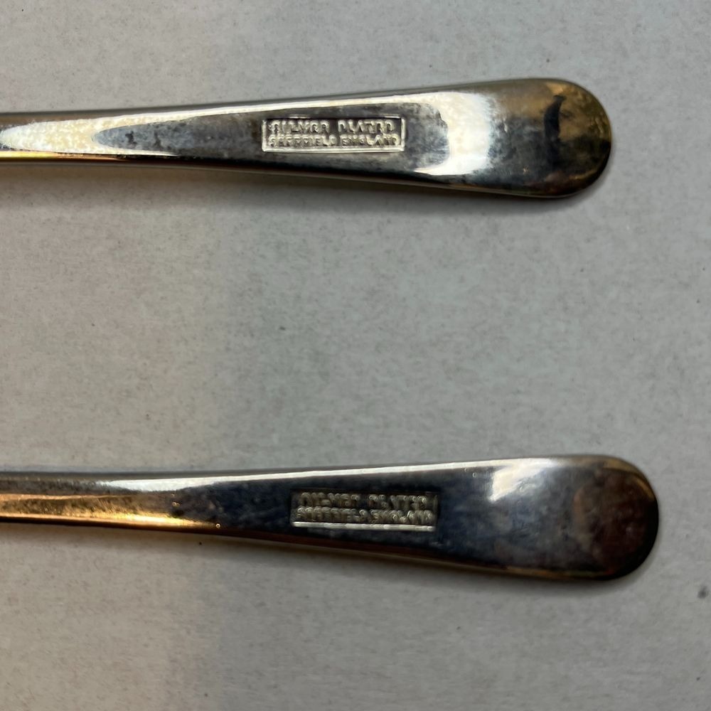 Vintage Sheffield Silver Plated 5" 3 Prong Baby Fork x2‎ - Picture 3 of 3